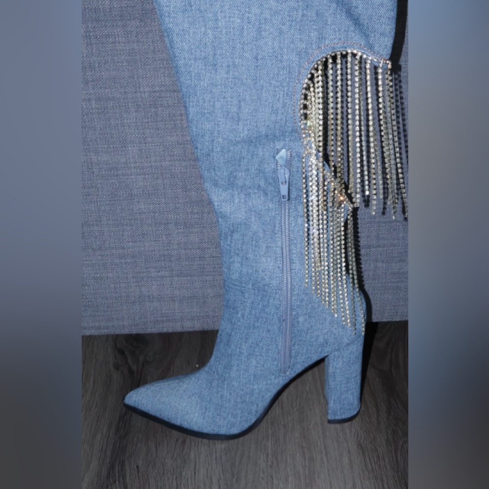 JACQUELINE HEELED BOOTS - DENIM

LEMON DROP BY PRIVILEGED WOMENS 7 knee high - Picture 5 of 10